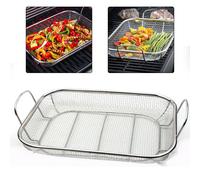Cestello Griglia Verdure Acciaio Inox Resistente 15 x 11 Pollici per Barbecue