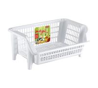 CESTELLO IMPILABILE 'BOCCA DI LUPO' col. bianco - cm 54 x 38 H 24- 10 pezzi ...