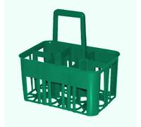 Cestello in plastica portabottiglie 6 posti verde - Mobil Plastic