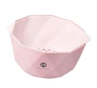 Cestello in Plastica Rosa Doppio Strato per Frutta e Verdura | Fori Interni a Maglia Fine, Drenaggio Rapido, Uso Cucina Domestica, Cestino Porta Frutta e Lavaggio
