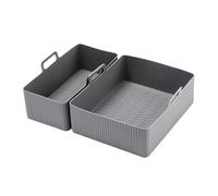 Cestello in silicone for friggitrice ad aria da 2 pezzi, compatibile con Tefal Ey901840 Ey905D40, vassoio antiaderente for teglie piccole e grandi a cassetti(Gray)