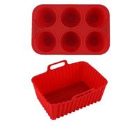 Cestello in silicone per friggitrice ad aria, rivestimento in silicone per friggitrice ad aria, strumenti di cottura antiaderenti per forno a microonde, cuocere, congelatore, arrosti, appartamenti