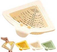 Cestello magnetico di drenaggio e filtro, scolapiatti e portaoggetti tutto in uno ad angolo con fondo a torsione, filtro automatico triangolare per lavare frutta e verdura (bianco)