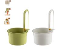 Cestello multifunzione autopulente per lavello e scarico sospeso per rubinetto, con sistema di scarico automatico, organizer da cucina per una pulizia a mani libere (bianco e verde)