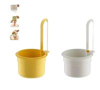 Cestello multifunzione per lavello da cucina, autopulente e a mani libere, cestello di scarico automatico per una pulizia senza sporco (bianco + giallo)