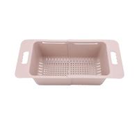 Cestello per congelatore a pozzetto, contenitore portaoggetti regolabile, profondo ed espandibile, con maniglia per la cucina (Pink)