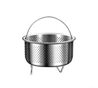 Cestello per cottura a vapore in acciaio inox 304, con manico e piedini stabili per pentole, padelle e fornelli, lavabile in lavastoviglie e utilizzabile in forno, lavabile in lavastoviglie (A)