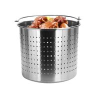 Cestello per cottura a vapore in acciaio inox per cuocere frutti di mare, design perforato migliora il vapore e la frittura, ideale per cucinare gamberi e frutti di mare