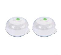 Cestello per cottura a vapore per alimenti a microonde, 2,6 l, multiuso, con coperchio trasparente per un'alimentazione sana, in plastica, 21 x 21 x 12 cm (due)
