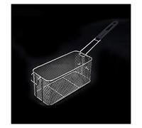 Cestello per Friggere Friggitrice elettrica rettangolare Cestino fry con manico commerciale patatine fritte francese cestino piccolo filtro filo in acciaio inossidabile per friggere Cesto di Patatine