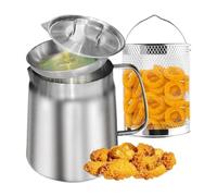 Cestello Per Friggere Pentola for friggere in acciaio inossidabile da 68 once e contenitore for la conservazione dell'olio a maglia fine Profondo Frittura
