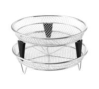 Cestello per friggitrice ad aria - Cestello per friggitrice ad aria in 2 pezzi | Inserto da cucina per ripiano in rete, accessorio per rack per elettrodomestici da cucina per cucinare alla griglia dis