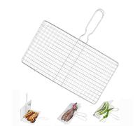 Cestello per Griglia | Ampio Supporto Portatile da Cucina - Cestello per Verdure da Esterno - per Carne Stecco Frutti di Mare Campeggio Giardino Picnic Uomo Padre
