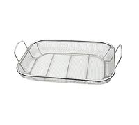 Cestello per griglia in acciaio inox BBQ Grill Cestino di verdure Cestino di scarico quadrato Cestino di frittura-Utensili da cucina all'aperto