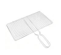 Cestello per grigliare, in acciaio inox, con morsetto per carne, barbecue per barbecue, per cucinare all'aperto, campeggio, pesca, bistecche, gamberetti, pollo, verdure