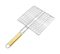 Cestello per grill per barbecue, vassoio in rete per barbecue in acciaio inox, antiaderente, supporto per fiamma di carbone pieghevole | Grillate pesanti, di frutti di mare verdure, kit di