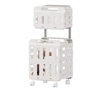 Cestello Per Il Bucato Con Rotelle,Cestino Doccia con Rotelle - Cestello Doppio Strato Resistente con per Università, Camera dei Bambini, Appartamento, Camera da Letto, Dormitorio