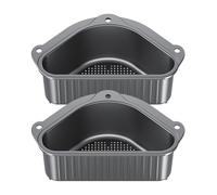 Cestello per lavello - 2 X struttura triangolare sopra il lavello | Colino angolare triangolare | Facile installazione lavello cucina scarico spugna Holder | cestino multifunzione per lavello con