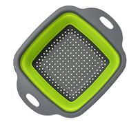 cestello per lavello, Cestello for lavare frutta e verdura, scolapasta pieghevole, scolapiatti, utensile da cucina for riporre gli utensili(Green,18.5X24.5cm)