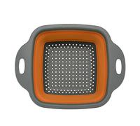 cestello per lavello, Cestello for lavare frutta e verdura, scolapasta pieghevole, scolapiatti, utensile da cucina for riporre gli utensili(Orange,18.5X24.5cm)