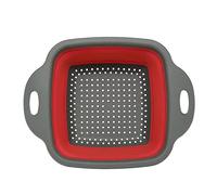 cestello per lavello, Cestello for lavare frutta e verdura, scolapasta pieghevole, scolapiatti, utensile da cucina for riporre gli utensili(Red,18.5X24.5cm)