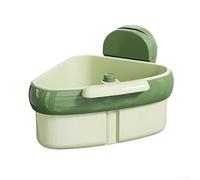 Cestello per lavello con ventosa, progettato per il posizionamento ad angolo con rete fine per catturare piccole particelle di cibo e drenaggio fluido (verde)