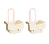 Cestello per lavello, confezione da 2 cestelli di scarico in ABS con sistema di scarico automatico senza tocco, per piccole cucine e dormitori (latte bianco)