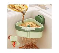 Cestello per lavello da cucina 2025, scolapiatti con ventosa, scarico automatico, per riporre spugne per rubinetti, cestino angolare per rifiuti alimentari (verde)