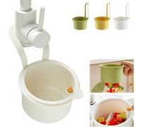 Cestello per lavello da cucina con rete filtrante rimovibile, scolapiatti da appendere senza trapano per rifiuti alimentari, design a doppio strato per la separazione bagnato-secco, anti-intasamento