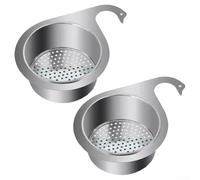 Cestello per lavello in acciaio inox per configurazione per una efficiente separazione dei rifiuti alimentari e ottimizzazione del flusso di scarico (grande)