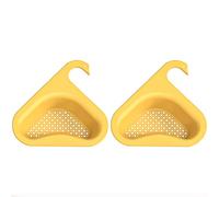 cestello per lavello, Lavello da cucina 2 pezzi, angolo triangolare senza fori, utilizzato for filtrare i rifiuti domestici come gli avanzi(Yellow)