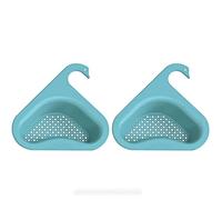 cestello per lavello, Lavello da cucina 2 pezzi, angolo triangolare senza fori, utilizzato for filtrare i rifiuti domestici come gli avanzi(Blue)