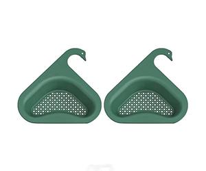 cestello per lavello, Lavello da cucina 2 pezzi, angolo triangolare senza fori, utilizzato for filtrare i rifiuti domestici come gli avanzi(Green)
