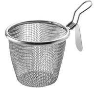 Cestello per pasta in acciaio inox, a rete, per ravioli, noodle, colino a maglia fine con manico