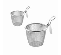 Cestello per Pasta in Acciaio Inox, Rete Fine, con Manico, per Bollire Spaghetti e Ramen, 2 Pezzi