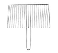 Cestello per Pesce alla Brace in Acciaio Inox, Robusto, con Manico | Struttura Spessa, Doppia Girata su Entrambi i Lati, per Barbecue a Carbone, Carne e Verdure