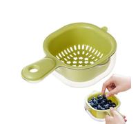 Cestello per risciacquo per verdure, scolapasta a doppio strato, piccola rondella per prodotti | Set di strumenti per la pulizia del colino compatto, soluzione per il risciacquo degli alimenti a