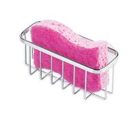 Cestello porta spugna in acciaio inox con ventose, ideale per lavelli da cucina e organizzazione del bagno, 5,7 cm di profondità x 6,3 cm di larghezza x 14 cm di altezza, set da 1, lucido