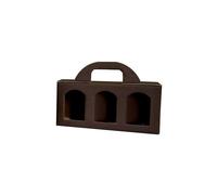 Cestello Porta Vasetti - 3 Posti - Alto - Marrone