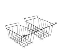 Cestello Portaoggetti in Filo Metallico per Congelatore da 2 Pezzi, Contenitore Organizer da Appendere, Rivestito in PE, Metallo Resistente, Facile Manutenzione, (L 42,5 cm X L