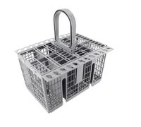 Cestello portaposate per lavastoviglie, contenitore universale | PP e acciaio inox, coperchio ribaltabile, maniglia portatile, impilabile, 488000386607