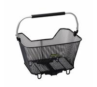 Cestello posteriore in filo d'acciaio Racktime Bask It 2.0 nero con maniglia sul