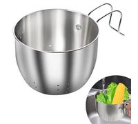 Cestello raccogli alimenti per lavello in acciaio inox, multifunzionale, da appendere, per filtrare i rifiuti della cucina, lavaggio di frutta e verdura