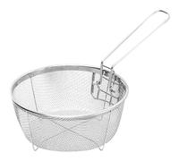 Cestello rotondo in acciaio inox con manico staccabile, per uso domestico, utensile da cucina
