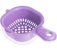 Cestello scolafrutta 2 in 1 a doppio strato con manico, ciotola multiuso per lavare la frutta, portatile e rimovibile, ideale per la cucina, la preparazione dei pasti e il servizio di insalate