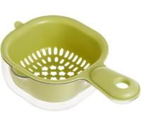 Cestello scolafrutta 2 in 1 a doppio strato con manico, ciotola multiuso per lavare la frutta, portatile e rimovibile, ideale per la cucina, la preparazione dei pasti e il servizio di insalate