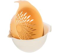 Cestello Scolafrutta Doppio Strato in Plastica Gialla per Cucina | Bordi Lisci, Drenaggio Rapido, Facile da Pulire, per Lavare e Riporre Lattuga e Frutti