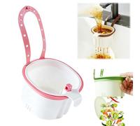Cestello scolapasta per lavello, in plastica, con ventosa, multifunzionale, per alimenti, con pressione automatica, filtro di scarico facile con rilascio inferiore (rosa)