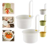 Cestello Scolapiatti Appendibile for Lavello, Cestelli di Scarico Sospesi for Filtrare i Rifiuti della Cucina, Lavare Frutta e Verdura, Cestello Scolapiatti Multifunzione for la Cucina(White,2PC)