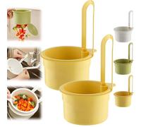 Cestello Scolapiatti Appendibile for Lavello, Cestelli di Scarico Sospesi for Filtrare i Rifiuti della Cucina, Lavare Frutta e Verdura, Cestello Scolapiatti Multifunzione for la Cucina(Yellow,2PC)